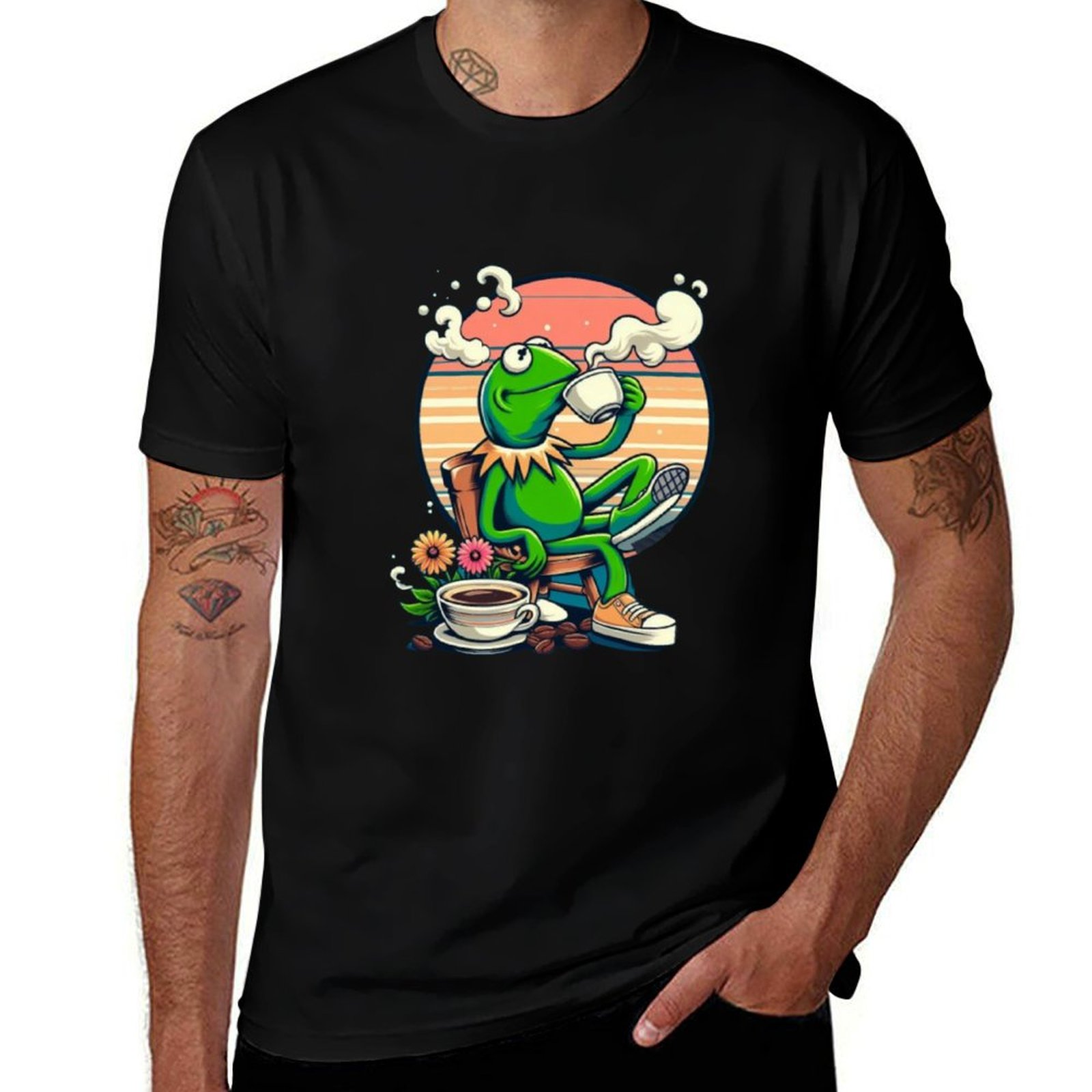 Coffee Tea Festival - Kermit drinkt thee gif. De grappige