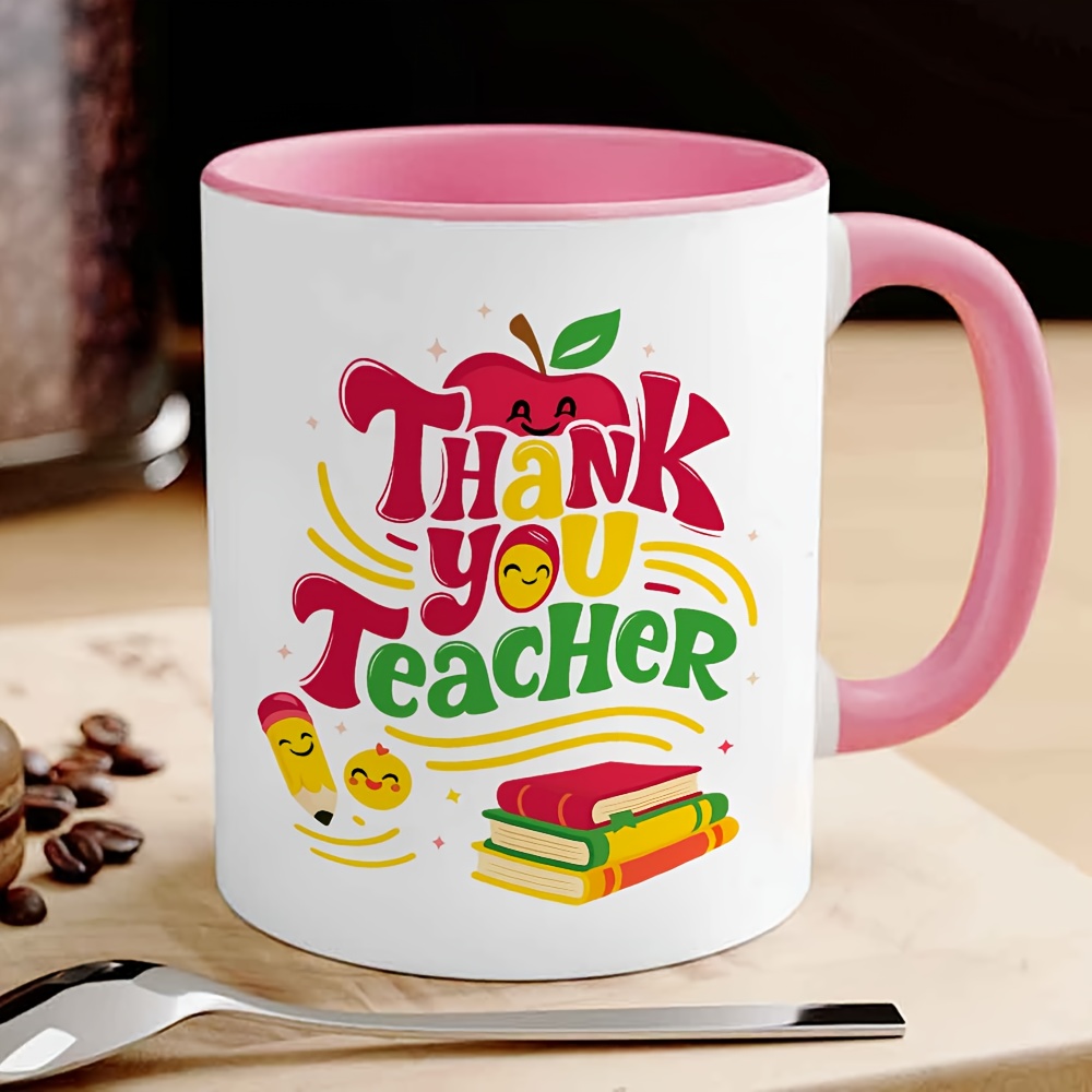 Coffee Tea Festival - Bedankt, leraar, keramische zwarte koffiemok/theekop. Een
