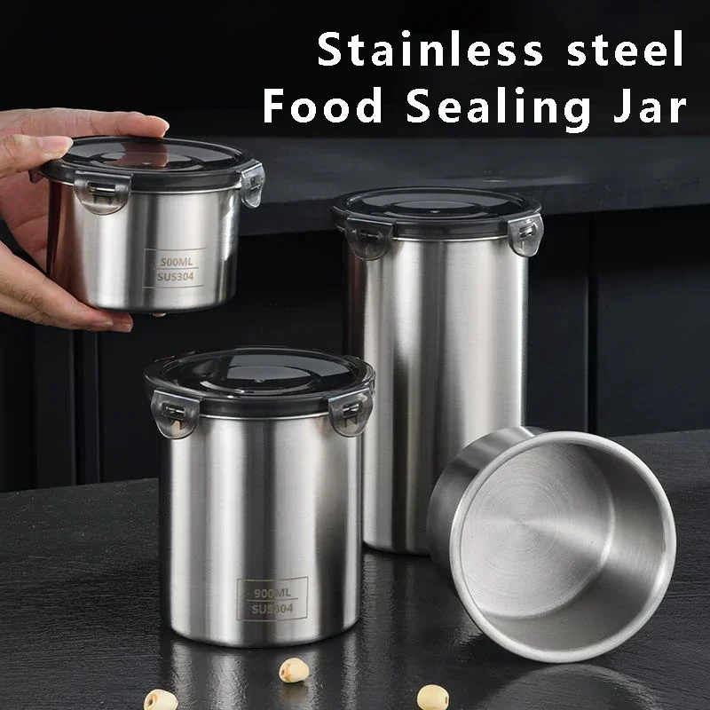 Coffee Tea Bean Leaf - Roestvrijstalen voedselcontainer Verzegelde tank Voedsel Koffiebonen