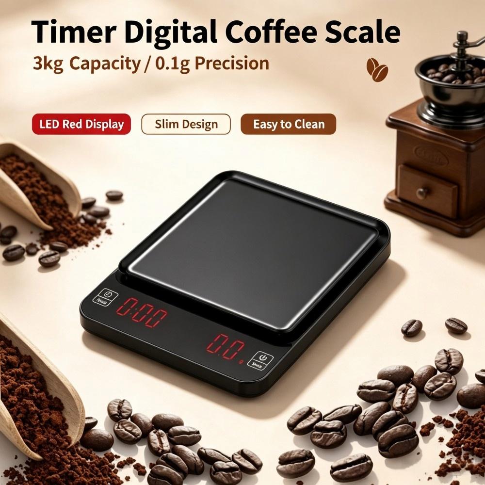 Coffee & Tea - Pastry Góc Xanh - 3kg/0.1g Hoge Precisie Digitale Koffieweegschaal, LED