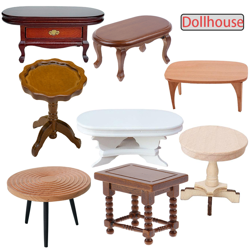 Coffee Tea Game - 1:12 poppenhuis miniatuur ronde tafel theetafel