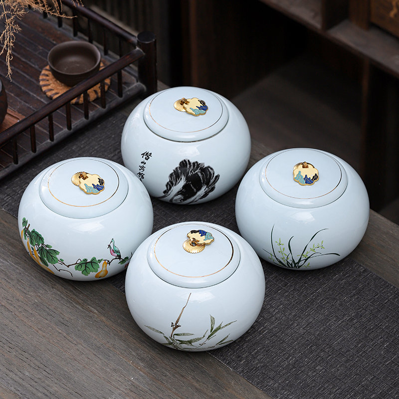 Coffee Tea Bean Leaf - Blauwgroen porseleinen theebladpot ronde orchidee keramische