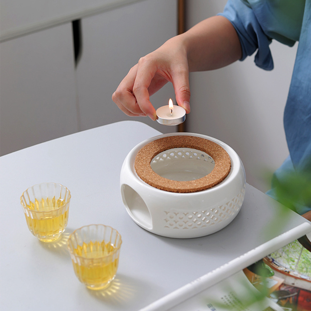 Coffee Tea Water Heater - Keramische theepotverwarmers met kurken kussen kaarsvoet