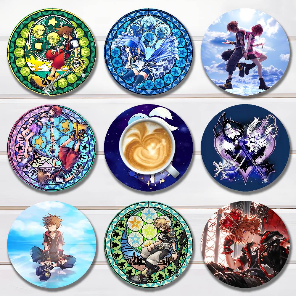 Coffee Tea Game - K-Kingdom H-Hearts Game Ronde houten onderzetters