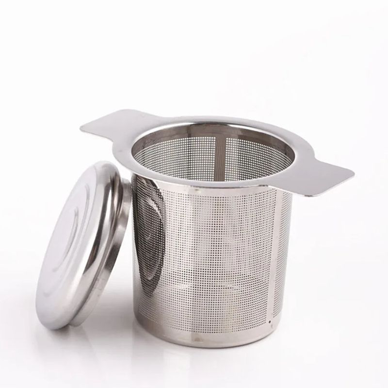 Tea Strainer Mesh - Mesh roestvrijstalen theezeef met deksel, Home