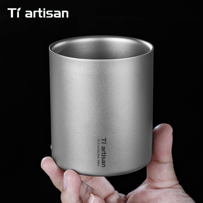 Coffee Tea Game - Tiartisan 380ml Titanium Koffiemok Zonder Handvat