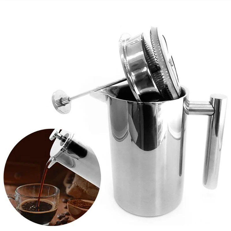 Coffee Tea Press - Dubbelwandige geïsoleerde koffiekan met filter, hittebestendige