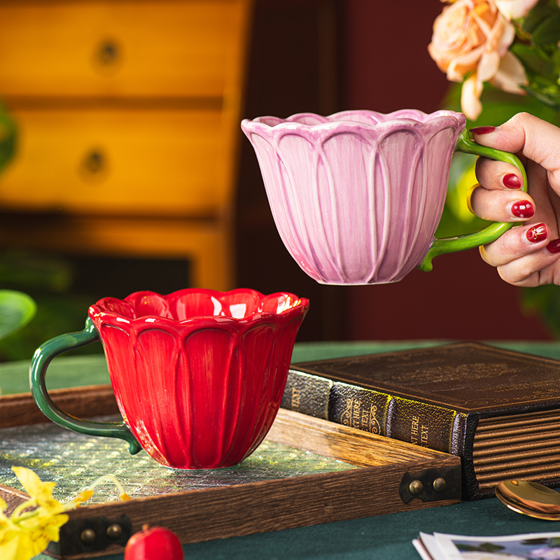 Coffee Tea English - Creatieve keramische koffiekop delicate bloemmok Engelse