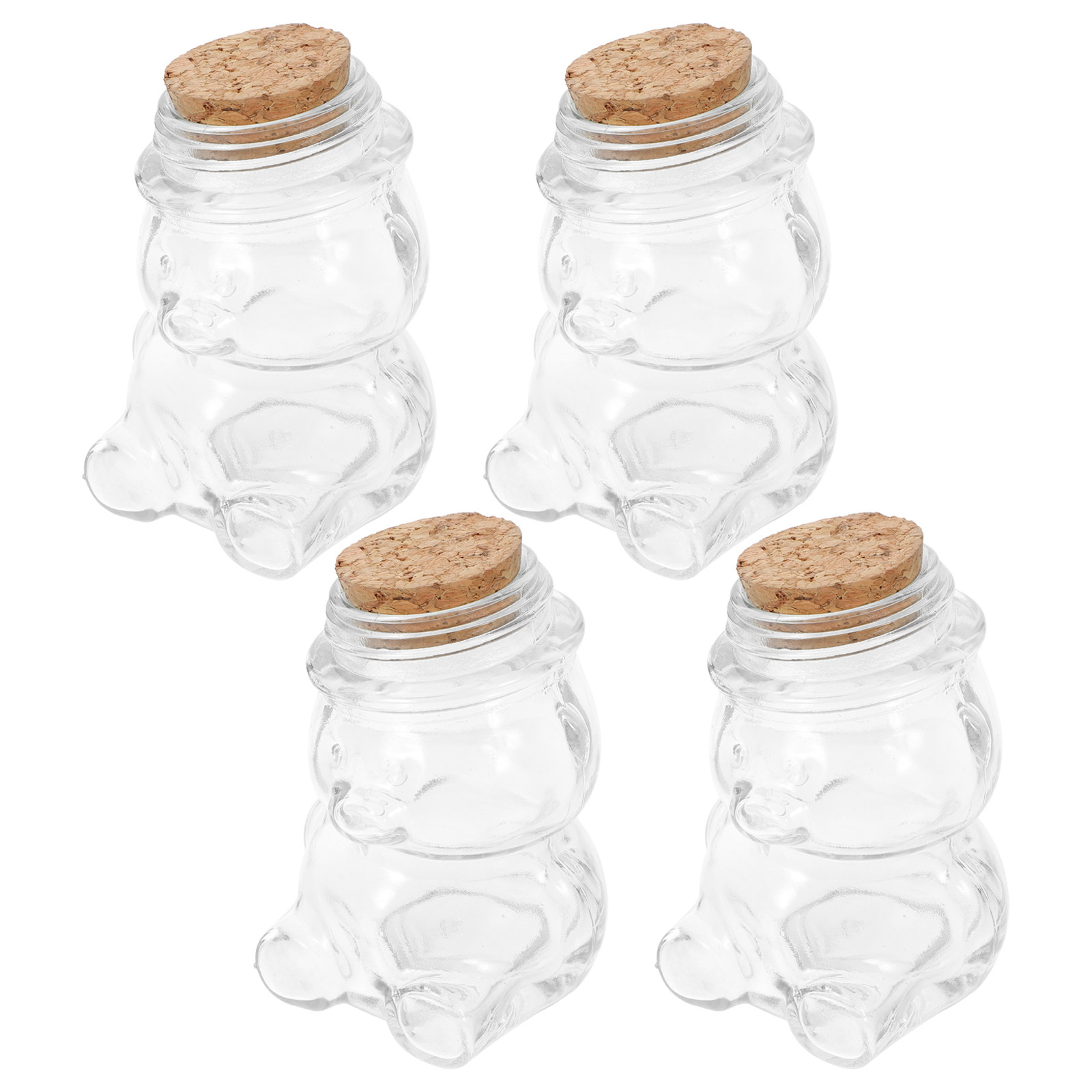 Coffee Tea Containers - 4-delige glazen snoepkruikenset, transparante luchtdichte voedselbewaarcontainer