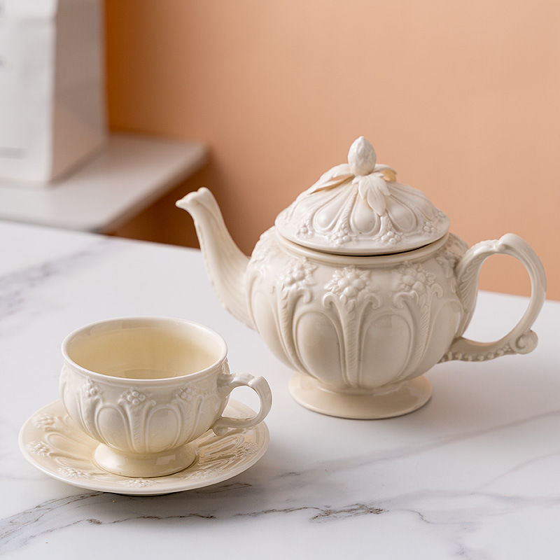 Coffee Tea Game - Britse Relief Palace-stijl koffiekopjes en theepotset,