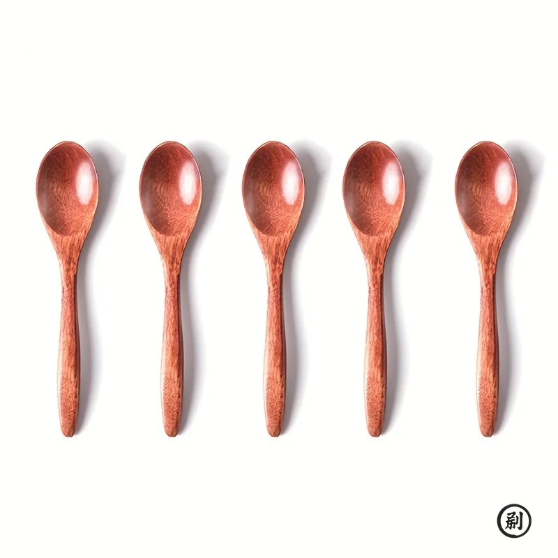 Coffee Tea Game - 6 Stuks Houten Theelepel Lange Koffielepels
