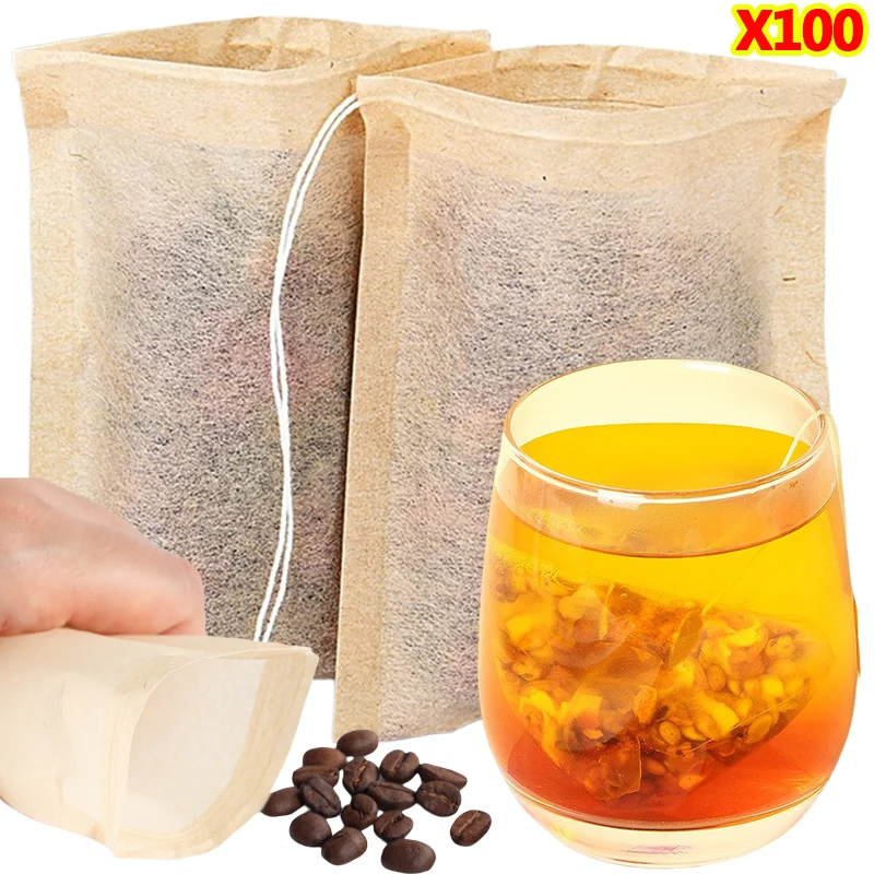 100 Stuks Theezakjes Met Trekk - Coffee Tea Bean Leaf recensie en prijs