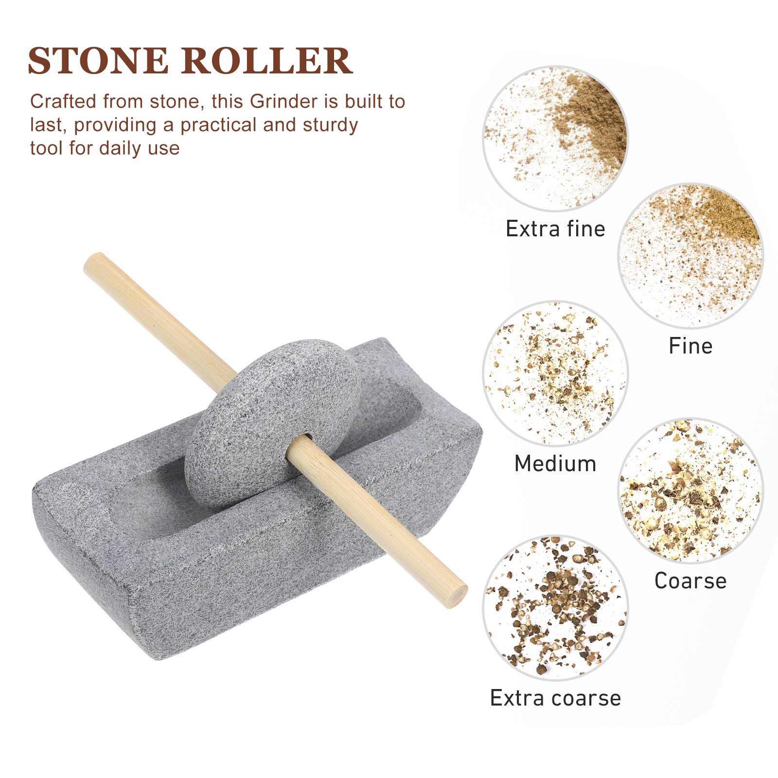 1 Set Steenstamper en -mortier - Coffee Tea Bean Leaf recensie en prijs