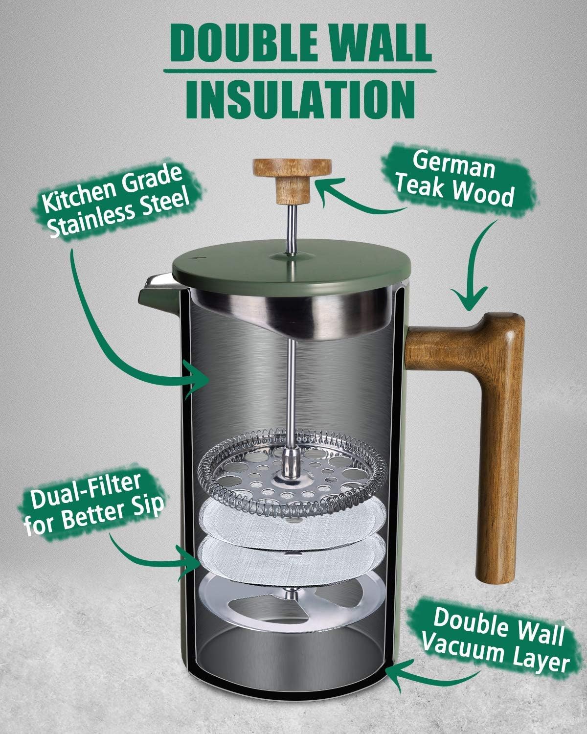 POLIVIAR 34 oz French Press Ko - Coffee Tea Press recensie en prijs