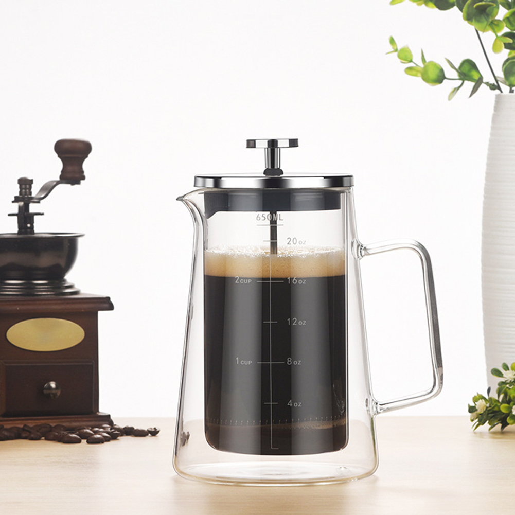 Dubbele lagen Franse perspot H - Coffee Tea Press recensie en prijs