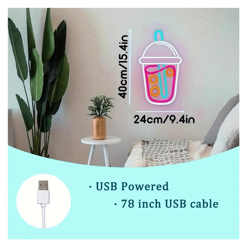Boba Tea Neon Sign, Milk Tea L - Wallpaper Coffee And Tea recensie en prijs