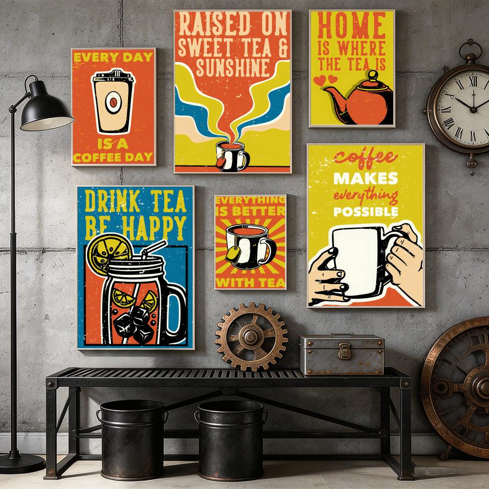 Vintage thee koffie poster thu - Wallpaper Coffee And Tea recensie en prijs