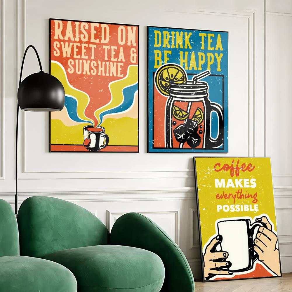 Vintage thee koffie poster thu - Wallpaper Coffee And Tea recensie en prijs