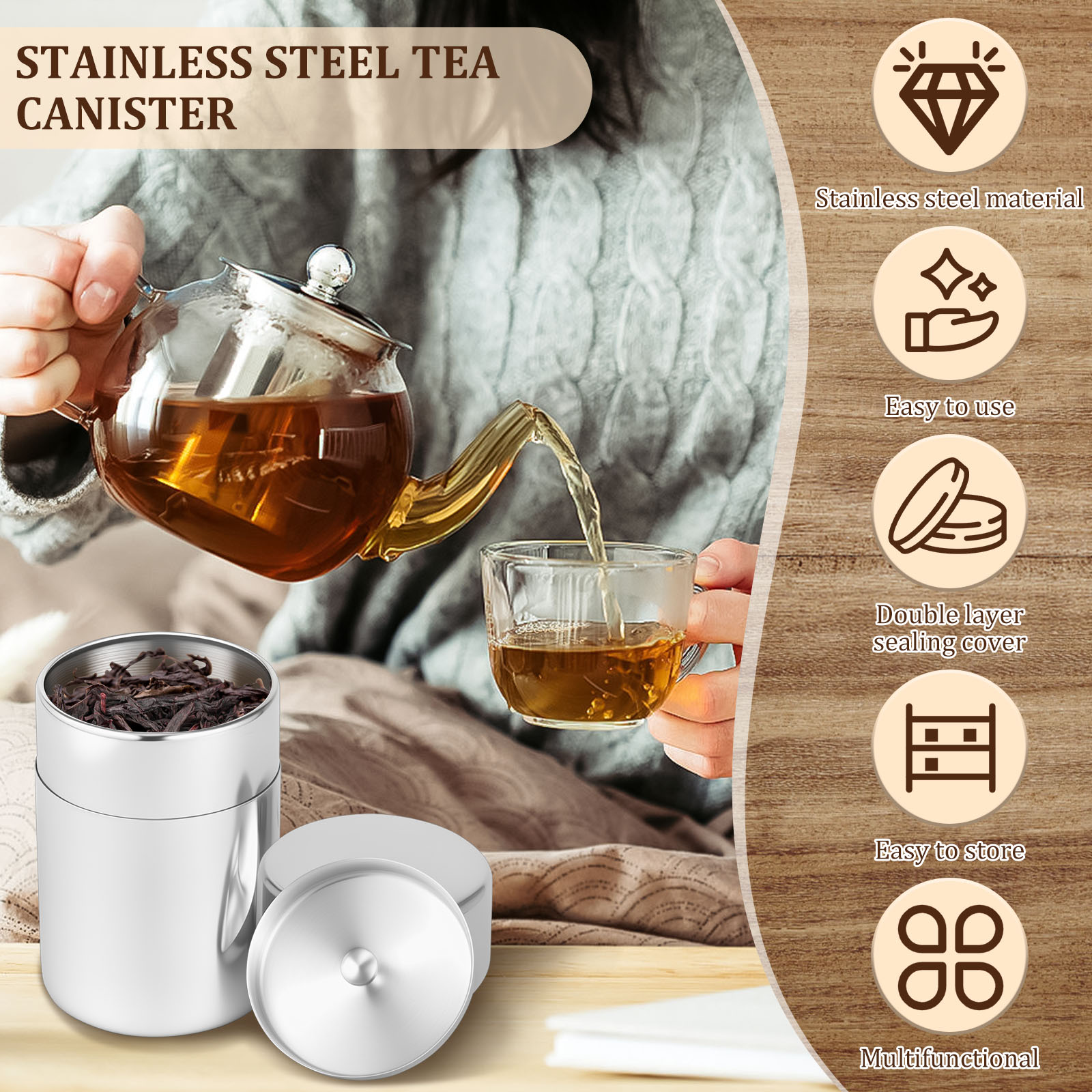 Roestvrijstalen theebladblikke - Coffee Tea Bean Leaf recensie en prijs
