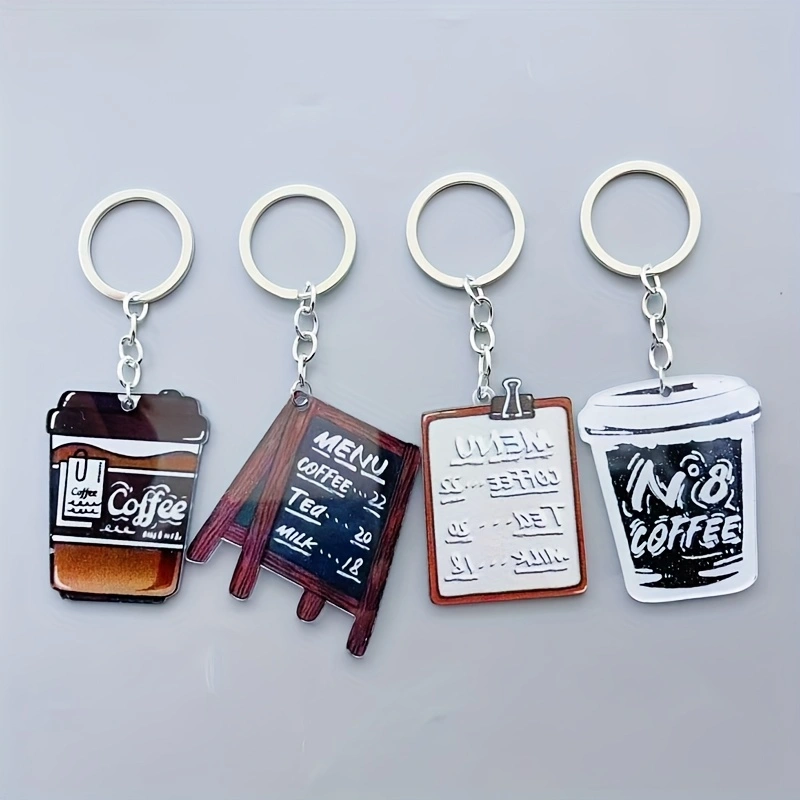8 stuks acryl sleutelhanger me - Coffee & Tea - Pastry Góc Xanh recensie en prijs